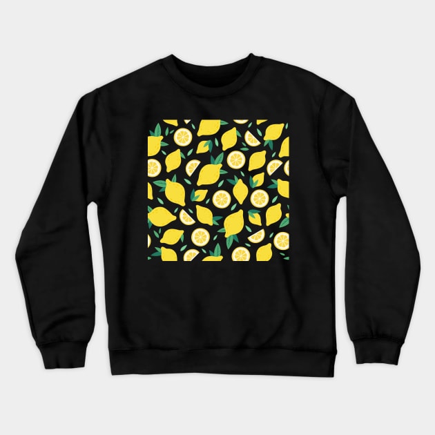 Fresh Lemons Pattern Crewneck Sweatshirt by edwardecho